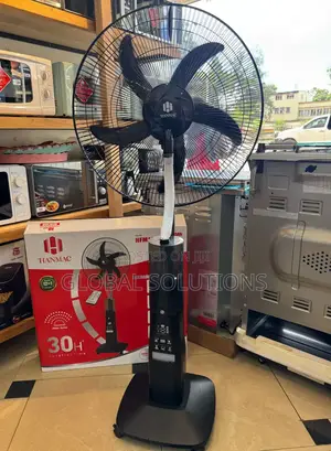 18" Rechargeable Standing Fan With a Built-in Water Spray Humidifier
