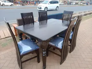Elegant 6-Seater Solid Wood Dining Set With Cushioned Chairs