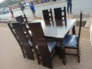 6-Seater Wooden Dining Table – Gloss Finish