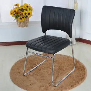 Leather Armless Guest Office Seat.