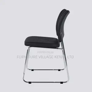 Leather Armless Guest Office Seat.