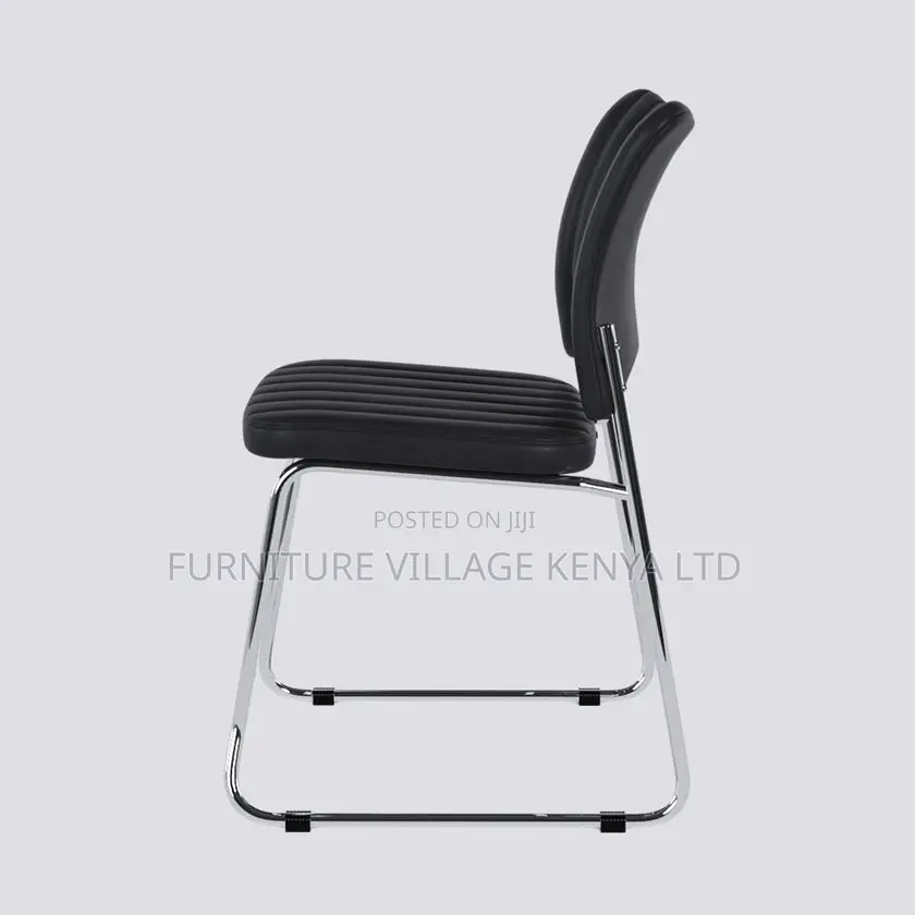 Leather Armless Guest Office Seat.