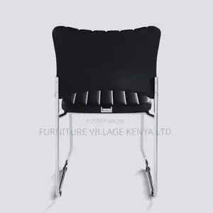 Leather Armless Guest Office Seat.