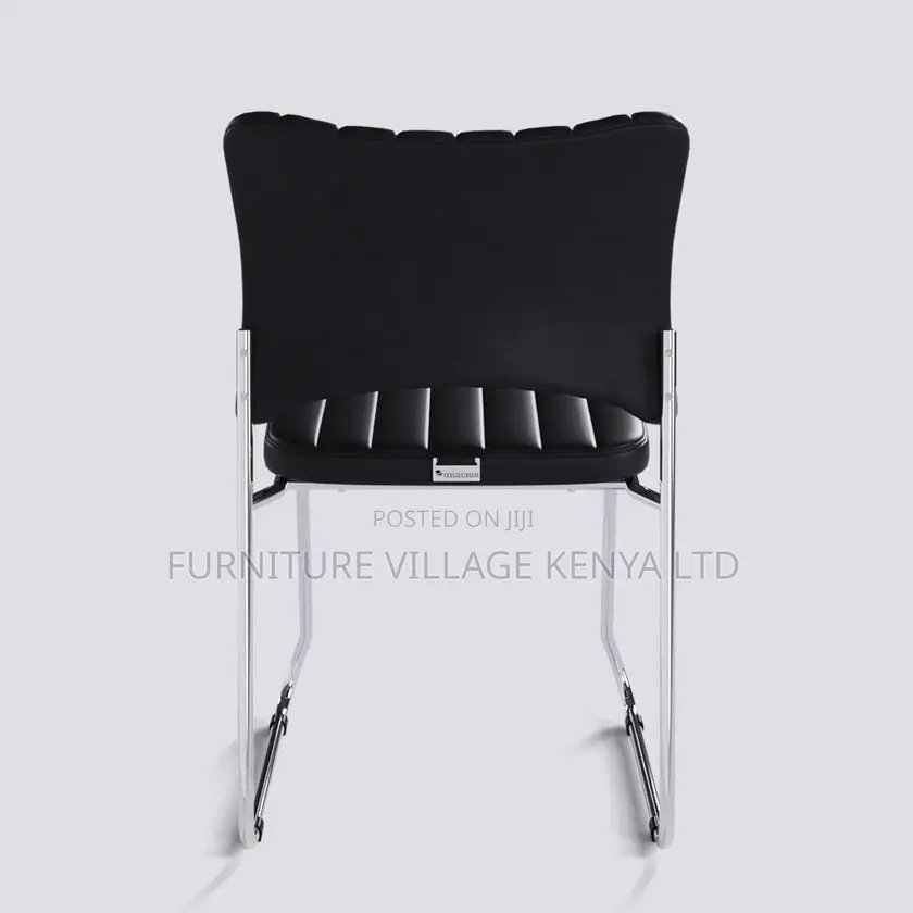 Leather Armless Guest Office Seat.