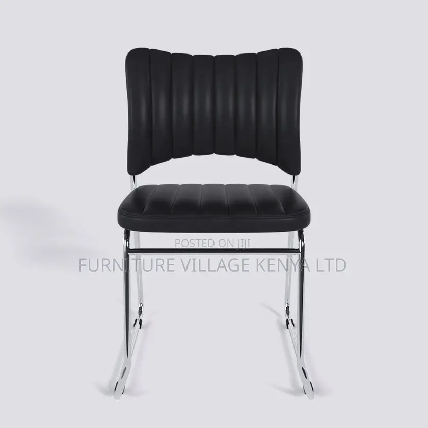 Leather Armless Guest Office Seat.