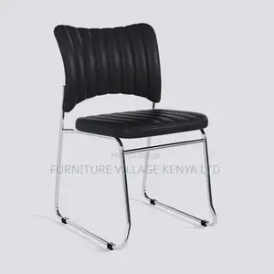 Leather Armless Guest Office Seat.