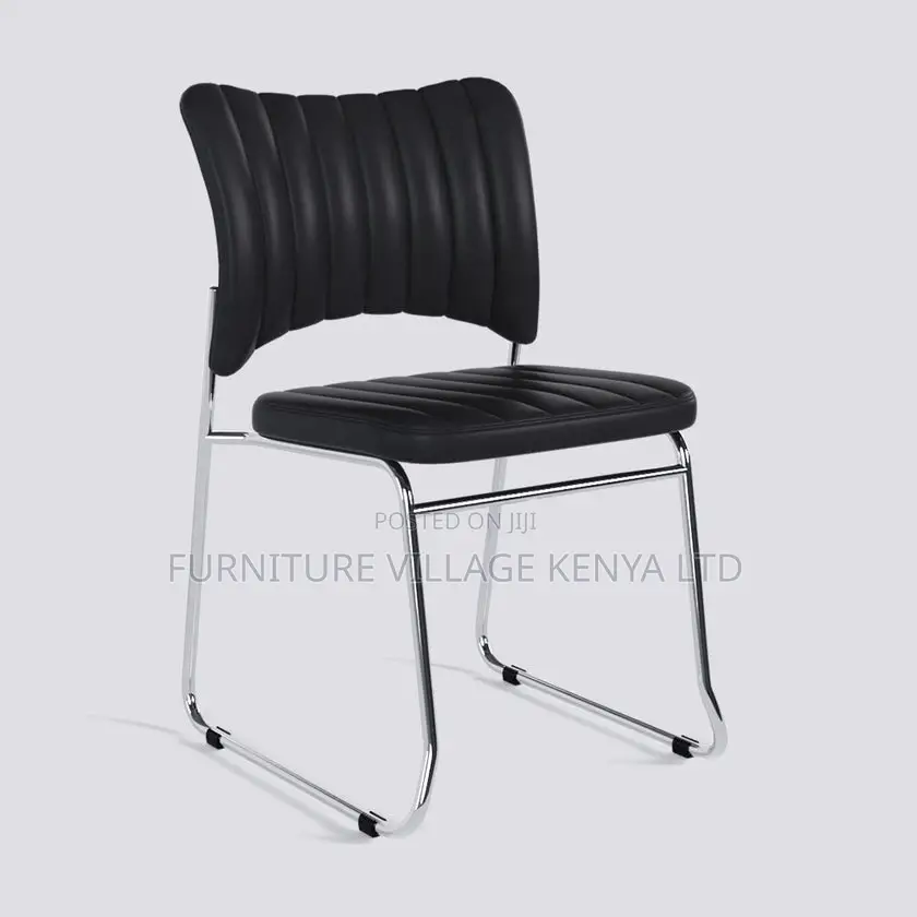 Leather Armless Guest Office Seat.