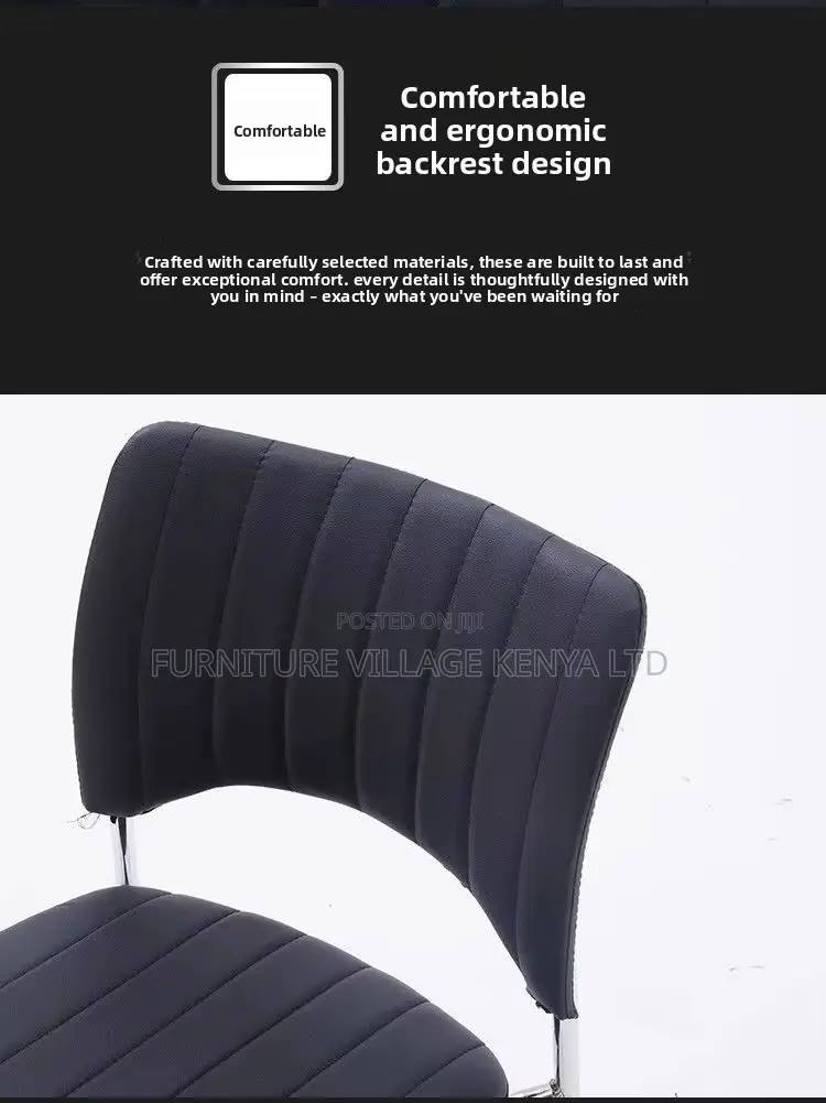 Leather Armless Guest Office Seat.