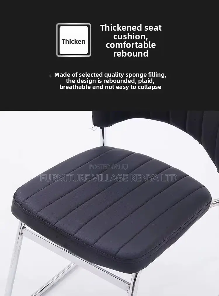 Leather Armless Guest Office Seat.