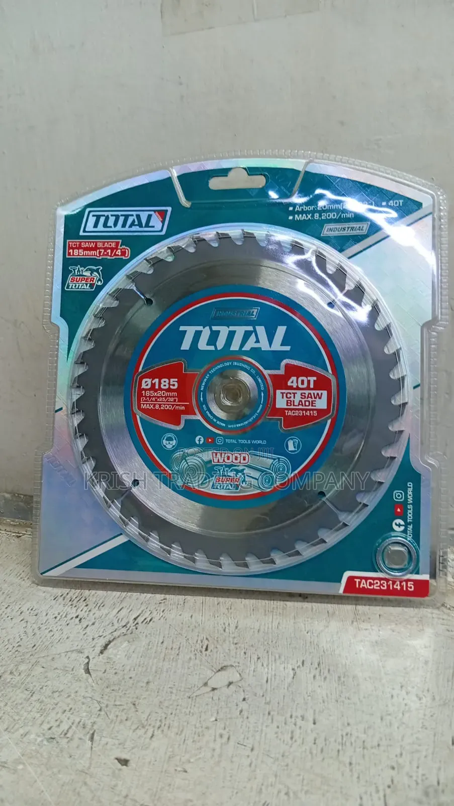 Total Saw Blade 185mm (7-1/4") – Industrial Grade