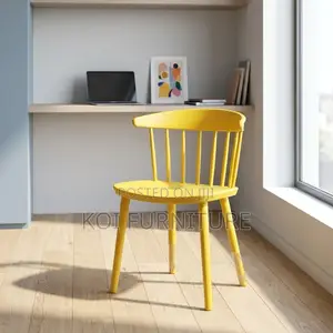 Home Chair : Modern, Bright Yellow Spindle-Style Chair