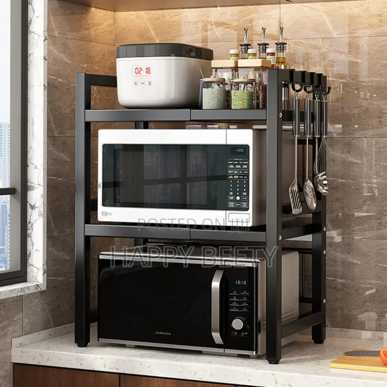 *Expandable Metallic High Quality Modern Microwave Stand*