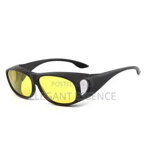 2pcs Set Dark Coloured Anti Glare Night Vision Driver Goggles