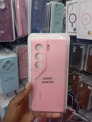 Tecno Camon 40 Pro, Shock-Absorbing Liquid Silicone Cover- Pink