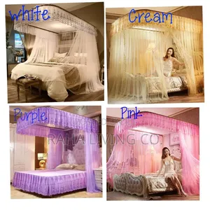 Two Stand Rail Mosquito Net | Sizes 5x6 6x6 | Pink