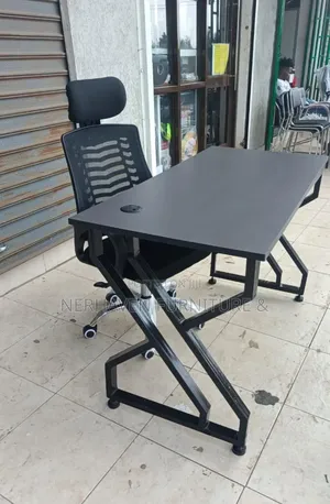 Metallic Study Desk and Office Chair – Modern Desk and Chair Combo