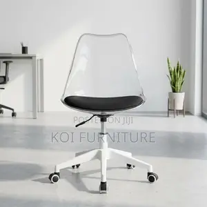 Office Chair : Modern Transparent Eames-Style Office Chair