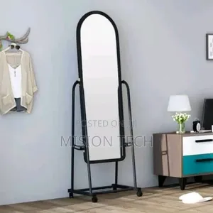 Full Length Dressing Mirror With Wheels and Shoes Rack 