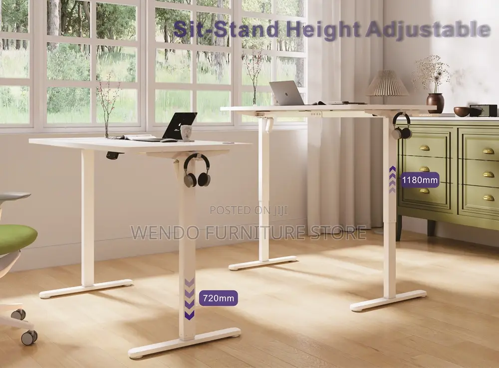 Office Table; 120cm Electric Adjustable Standing Office Computer Desk