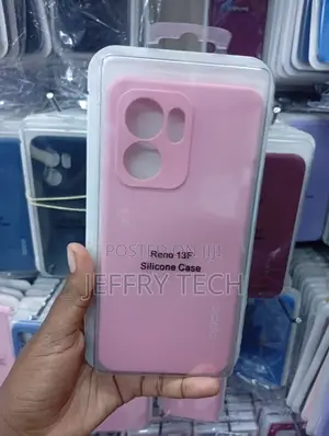 Reno 13f in a Light Pink , Impact-Absorbing Soft Silicone Cover