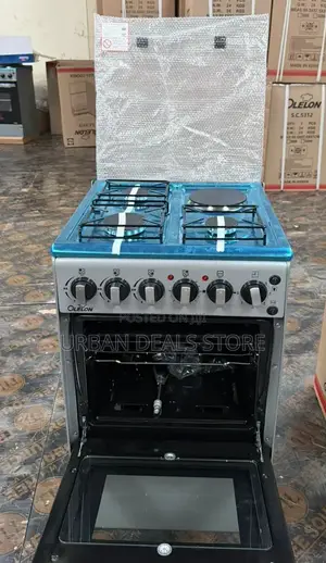 New Model Silver Olelon Free Standing 3 Gas Burner + 1 Electric Cooker