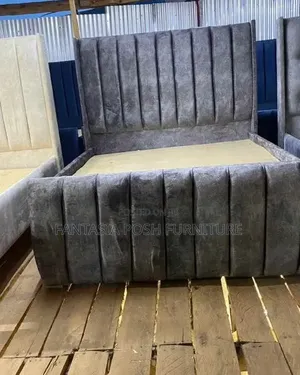 Grey Vertical Panel Bed 5 by 6