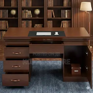 Office Desks; 1.2 Meters Mahogany Executive Home Office Lockable Desk