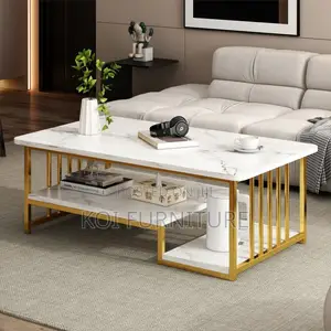 Coffee Table; Marble Home Living Room Table With Smooth Surface