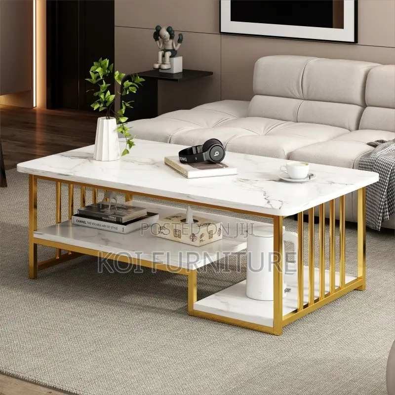 Coffee Table; Marble Home Living Room Table With Smooth Surface