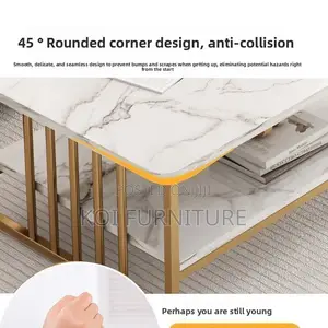 Coffee Table; Marble Home Living Room Table With Smooth Surface