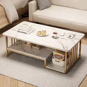 Coffee Table; Marble Home Living Room Table With Smooth Surface