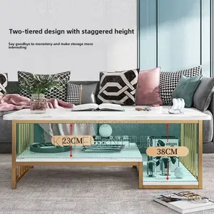 Coffee Table; Marble Home Living Room Table With Smooth Surface