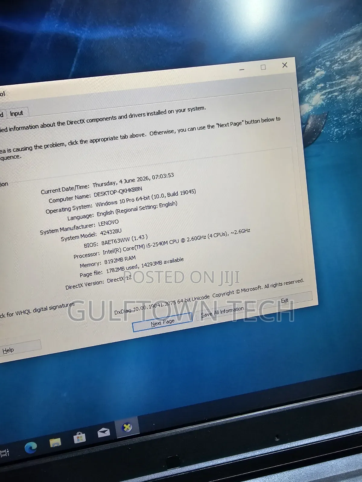 Laptop Lenovo ThinkPad T520 8GB Intel Core i5 HDD 320GB