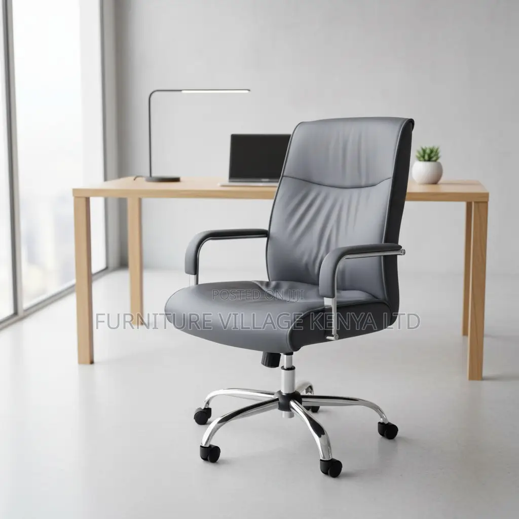 Leather Swivel Computer Seat.