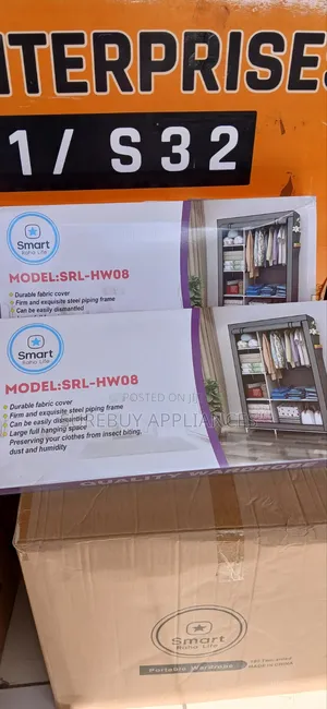 Portable 2 Column Metalic Wardrobe Storage Organizer