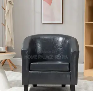 Accent Chair: Leather Leisure Lounge Chair With High-Density Foam
