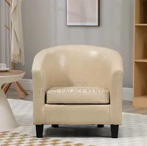 Accent Chair: Leather Leisure Lounge Chair With High-Density Foam