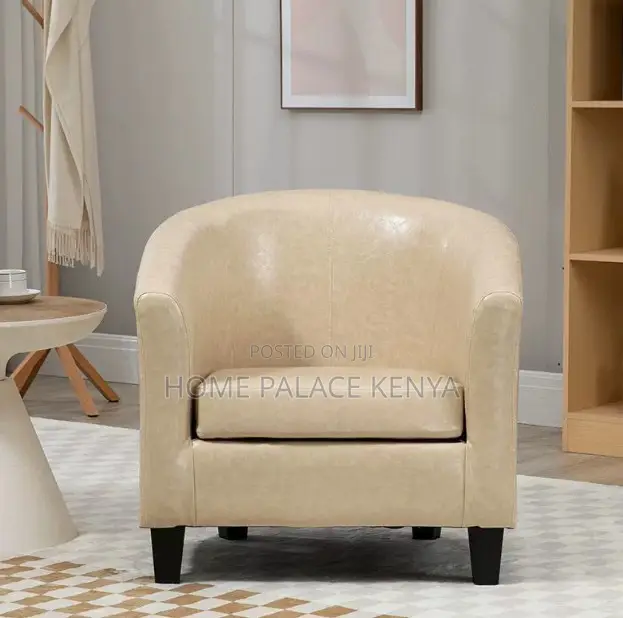 Accent Chair: Leather Leisure Lounge Chair With High-Density Foam