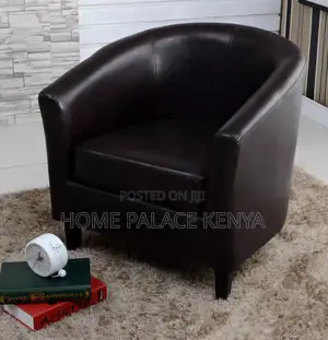 Accent Chair: Leather Leisure Lounge Chair With High-Density Foam