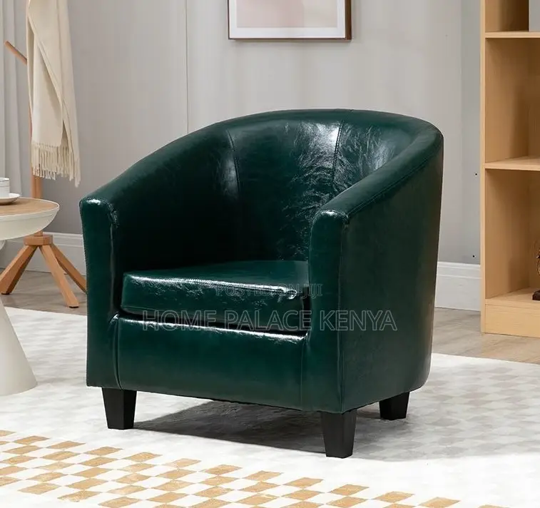 Accent Chair: Leather Leisure Lounge Chair With High-Density Foam