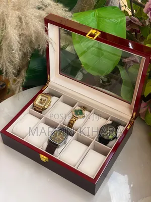 10 Slot Wooden Watch Organizer