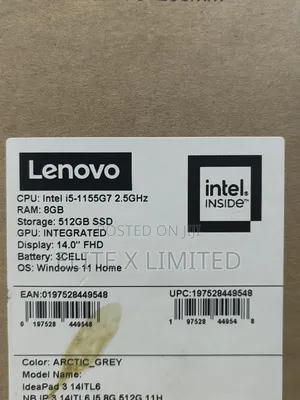 New Laptop Lenovo Ideapad 3 8GB Intel Core i5 SSD 512GB