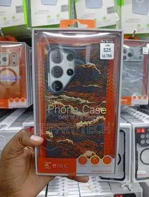 Sgalaxy S25 Ultra Pattern of Orange, Brown, and Black Waves Case