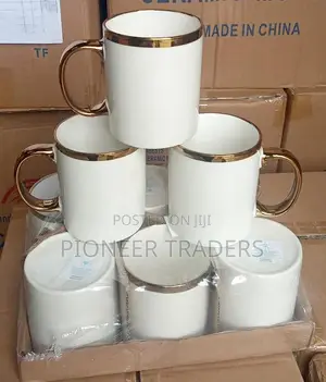 Gold Rimmed Ceramic Mugs