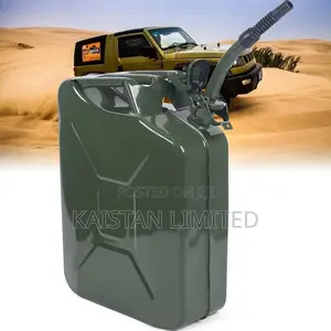 20l Fuel Jerry Can and Pouring Spout. Metalic Fuel Jerrycan.