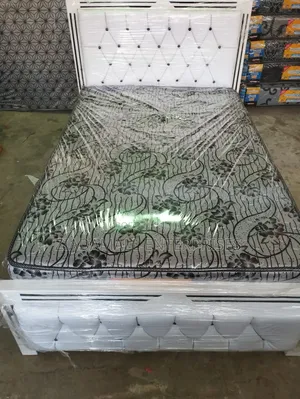 Mocket Bed,4x6 White Mocket Bed Set With Premium Mattress Quilted