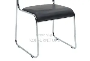 Office Chairs; Stackable Visitors Leather Chrome Chairs