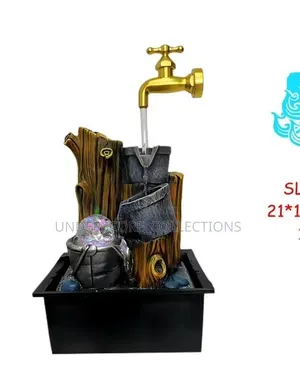 *Vintage Bucket Led Tabletop Fountain With Floating Faucet