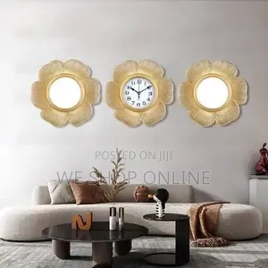 Wall Clock With 2 PCS Mirror