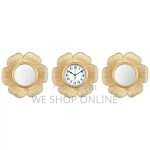 Wall Clock With 2 PCS Mirror